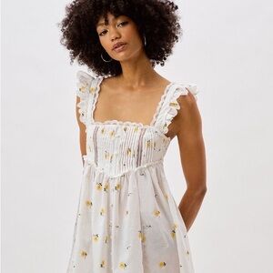 For Love & Lemons Leanne Mini Dress NWT LARGE Yellow Floral